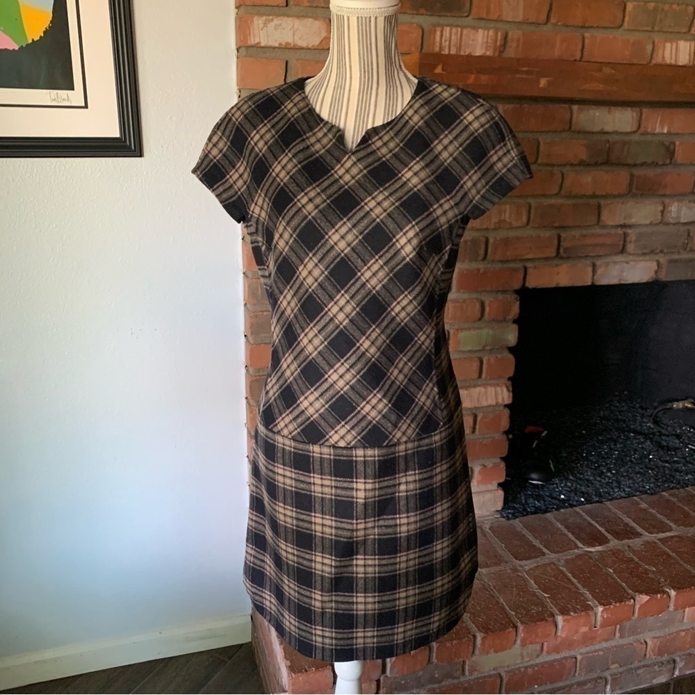 MaxMara Weekend Orense Tartan Print Wool Blend Sheath Dress Sz 4 - Picture 2 of 9